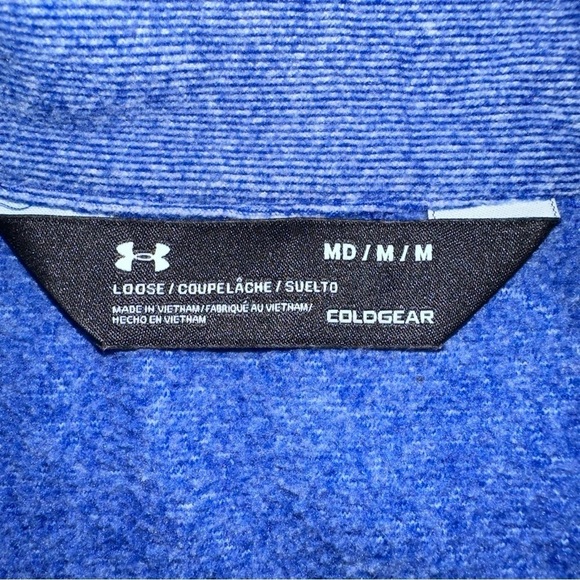 Under‎ Armour Mens Loose Coldgear Royal Performance Fleece Size Medium Blue - Picture 3 of 11